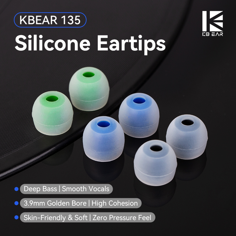 In Ear Monitor Iem - KBEAR 135 シリコンイヤーチップ 3.9mm 幅広ボア ソフトスキンフレンドリー