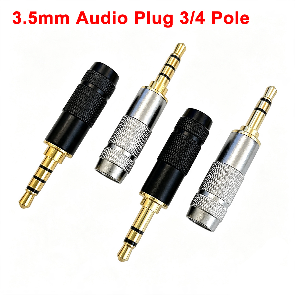 Audiophile Headphone Wired - 1 個ゴールドメッキ 3.5 ミリメートルジャックオーディオプラグ 3/4 極イヤホンコネクタはんだ付け用