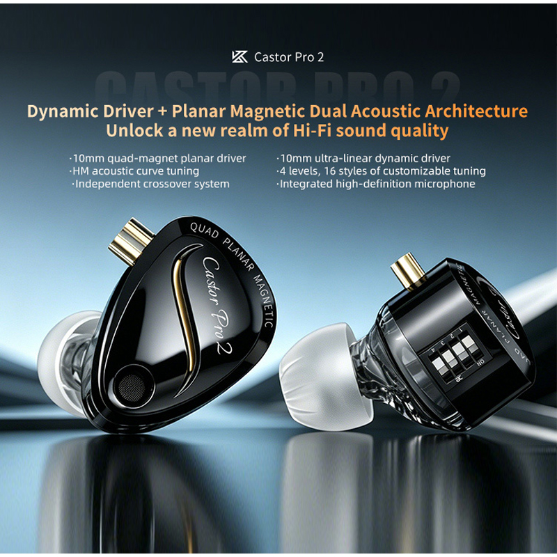KZ Castor Pro 2 HiFi IEMイヤホン。1 - Wired Earphone Mic のレビューと価格