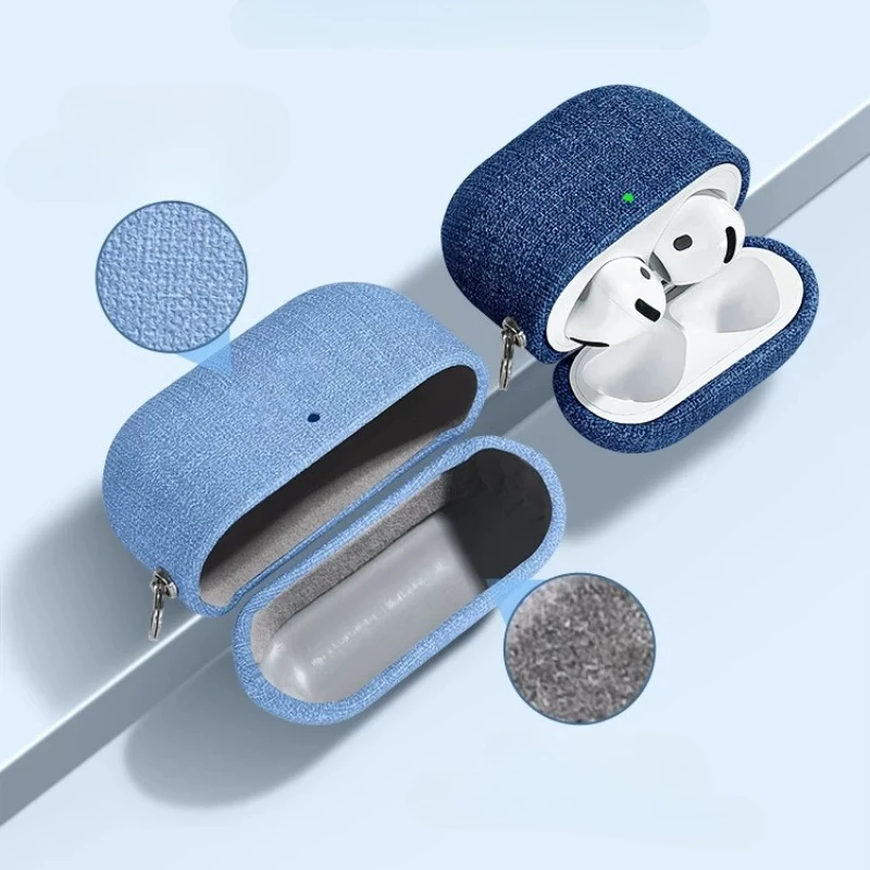 無地の粗い織り柄の生地を使用した、AirPods 5用ハード - Headphone Case Hard のレビューと価格