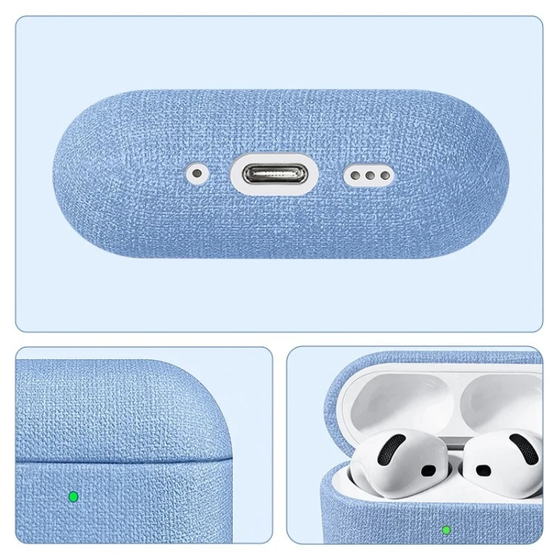 無地の粗い織り柄の生地を使用した、AirPods 5用ハード - Headphone Case Hard のレビューと価格